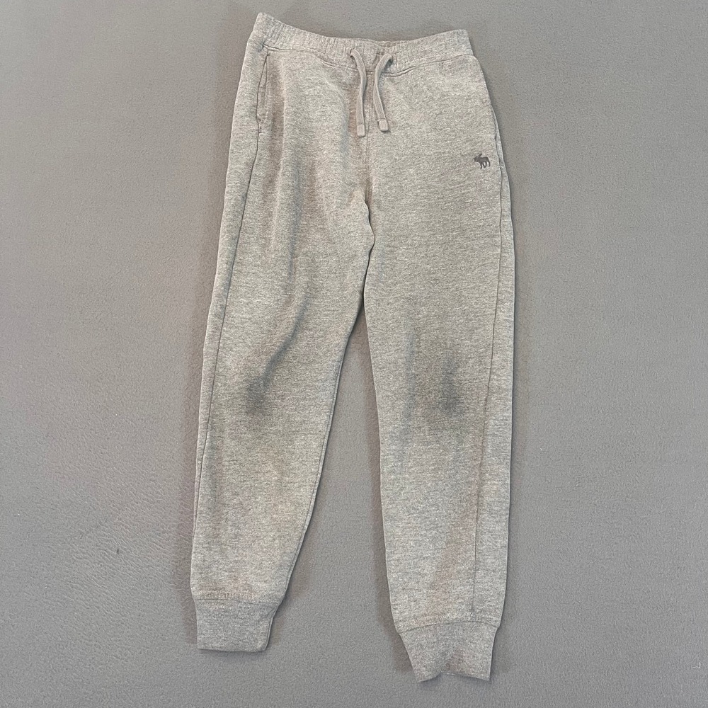 Abercrombie Kids Jogger Pants Boys 9/10 Elastic Waist Drawstring Gray Sweatpants